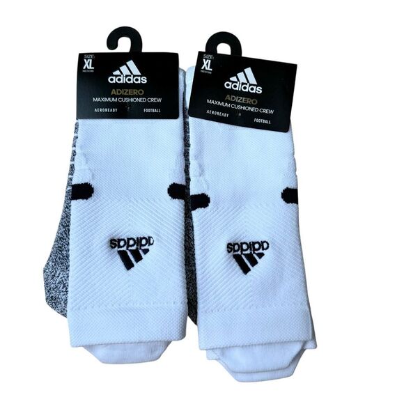 ADIDAS ADIZERO FOOTBALL CREW SOCKS MAX cushioned size XL 12-16 shoe size NWT - Picture 4 of 5